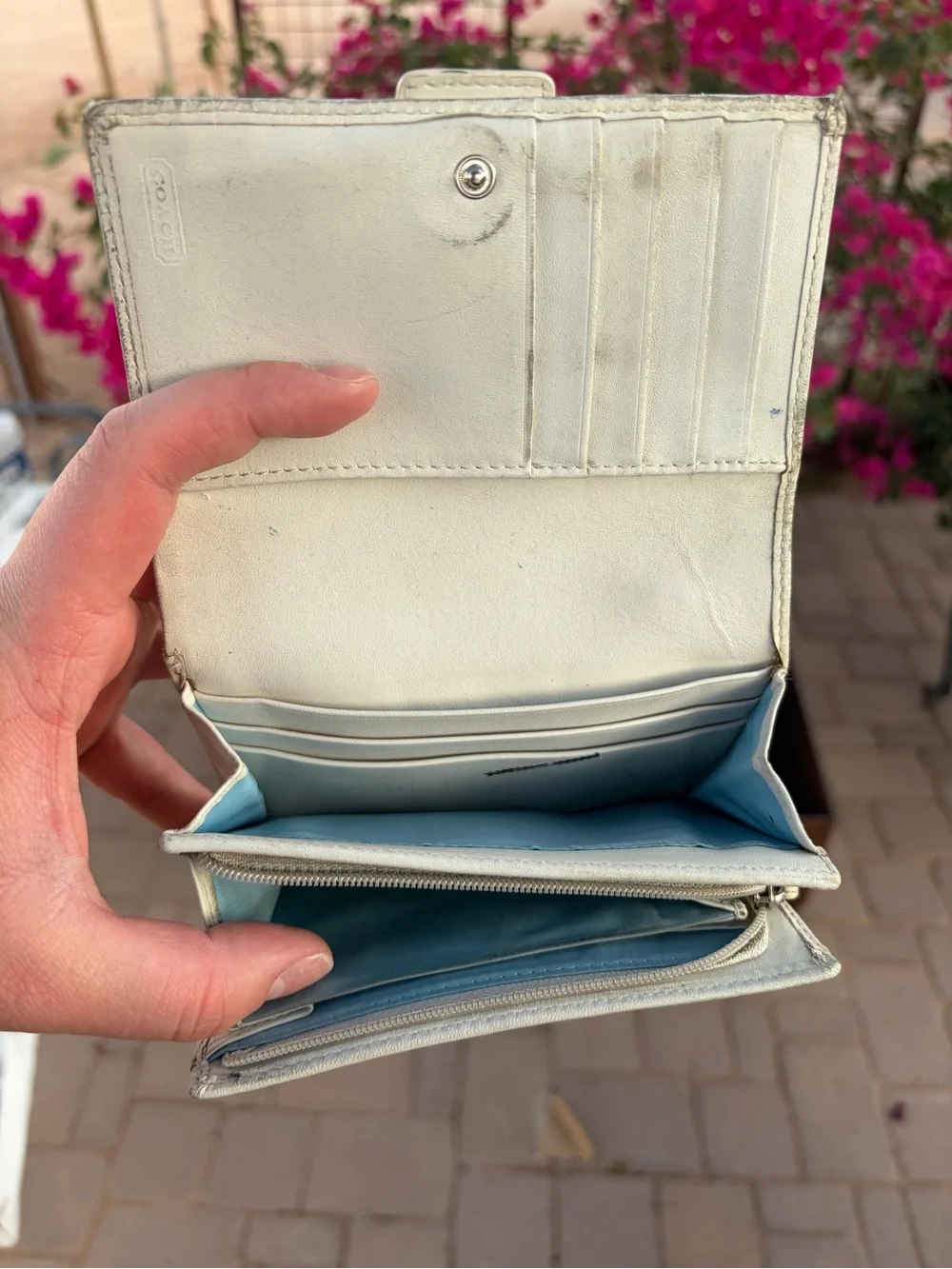 Light Blue Coach Buckle wallet - Picture 3 of 4